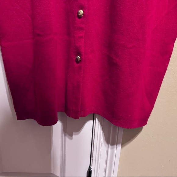 Karen Lessly Vintage Red Sleeveless V-Neck Gold Buttons Sweater Dress Plus Sz 2X - Picture 5 of 14
